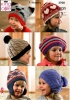 Knitting Pattern - King Cole 3700 - Aran - Childs Hats